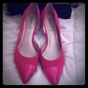 DKNY "Paddy" bright pink heels
